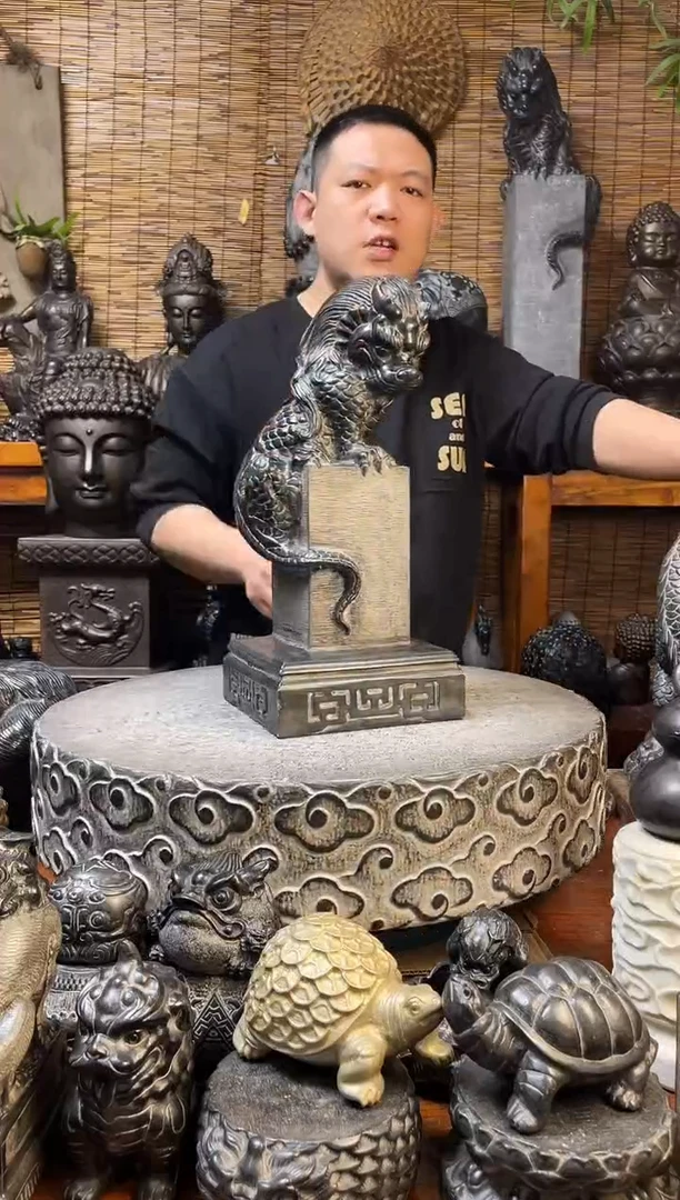 石材42吸水兽立柱天然青石雕刻