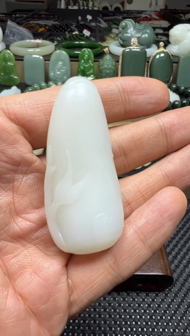 颈饰未镶嵌和田玉【老马】和田玉羊脂白竹节