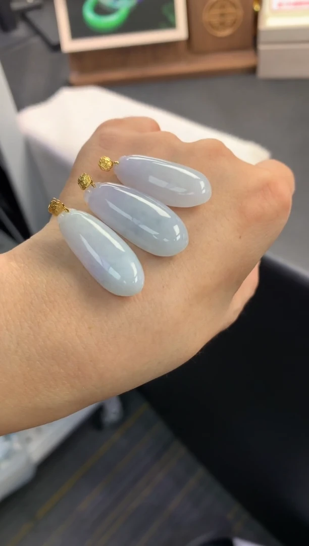 颈饰18K金镶嵌翡翠FA83 翡翠福瓜 多样性发其一赠银链