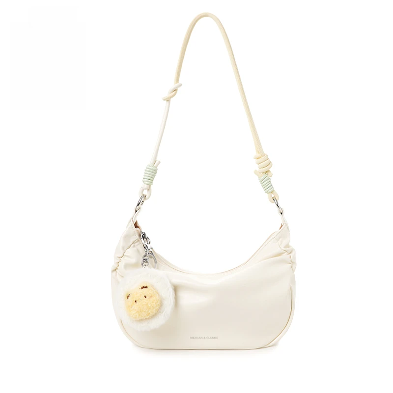 稻草人2025新款拼色绳节简约百搭韩版单肩斜挎包