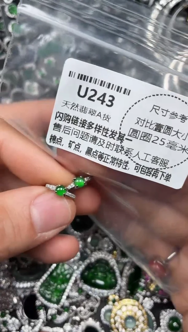 颈饰未镶嵌翡翠U243耳扣