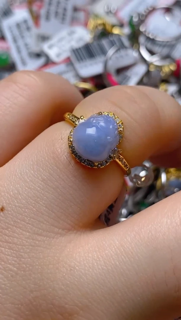 银S925镶嵌戒指翡翠百内无证书