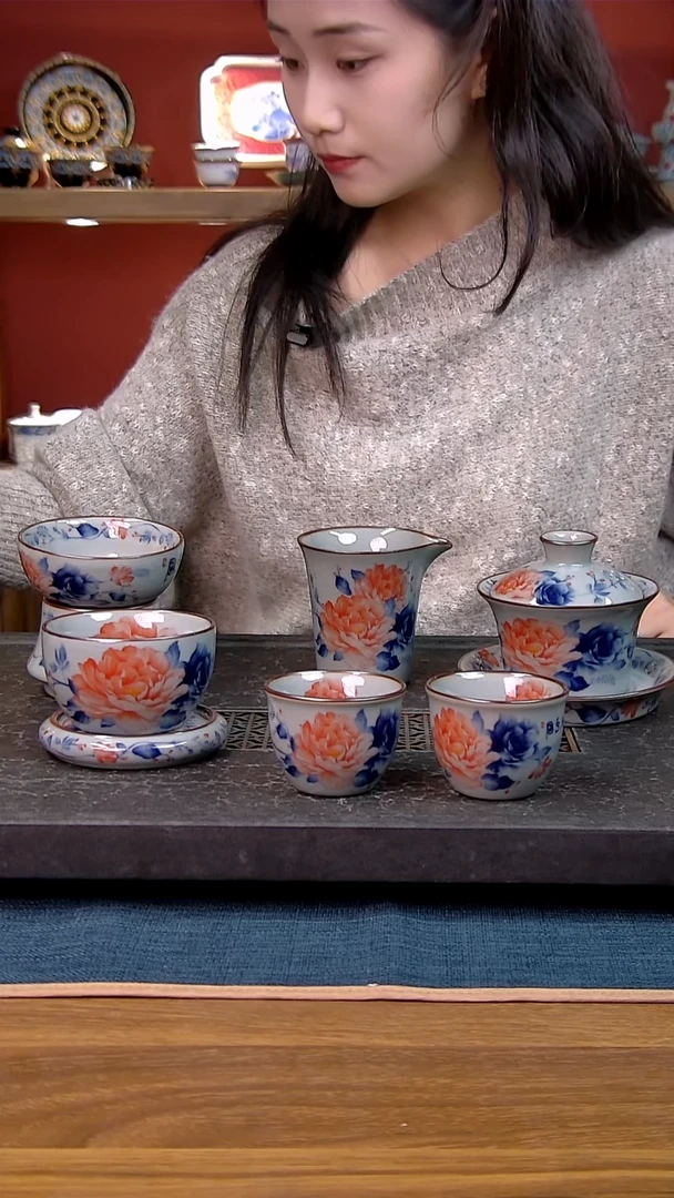 简装家用款7件套 老陶泥开片纹陶瓷茶具