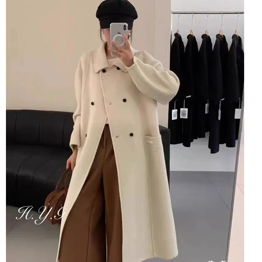 新款轻奢时尚气质双面呢大衣H001