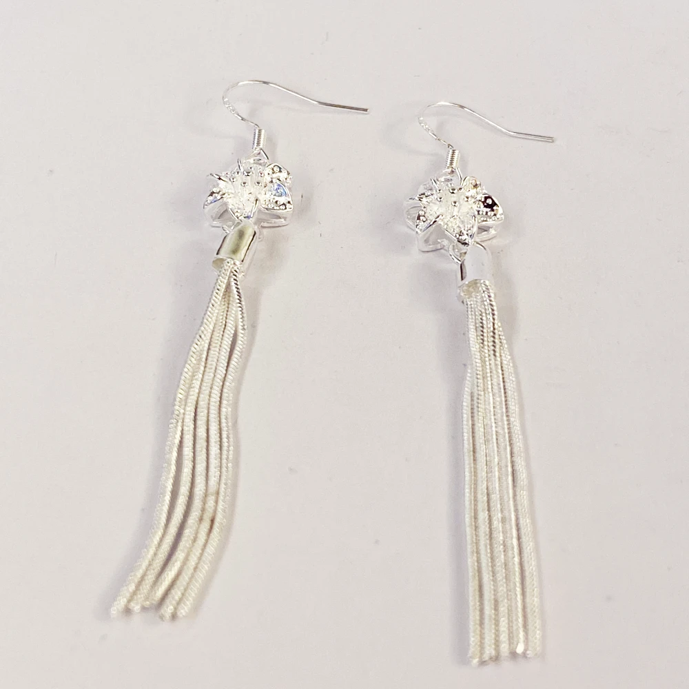 编号23 山茶花流苏耳环