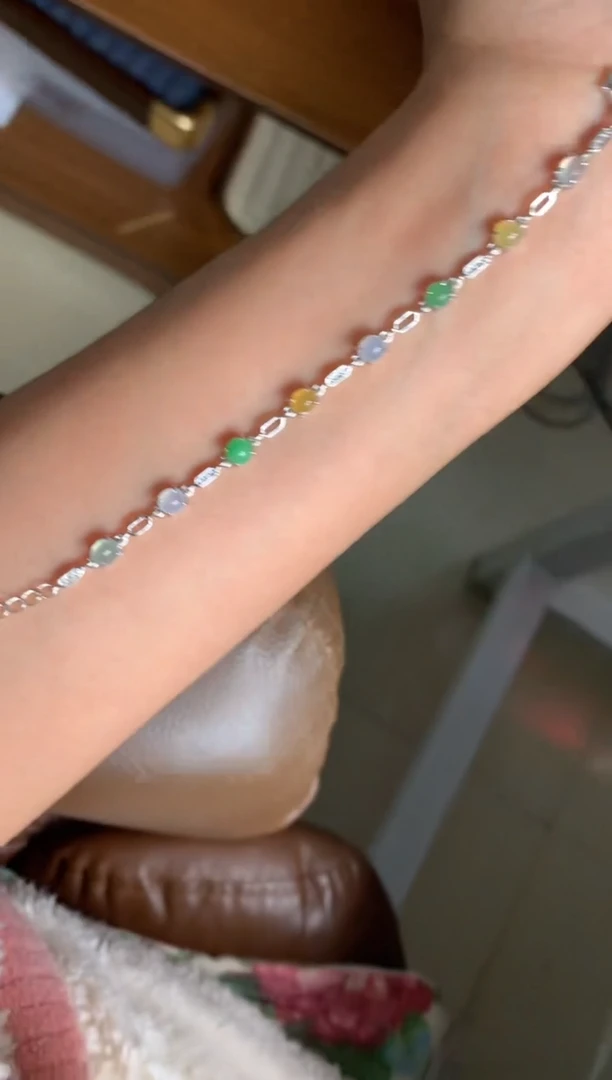 银S925镶嵌戒指翡翠手链1