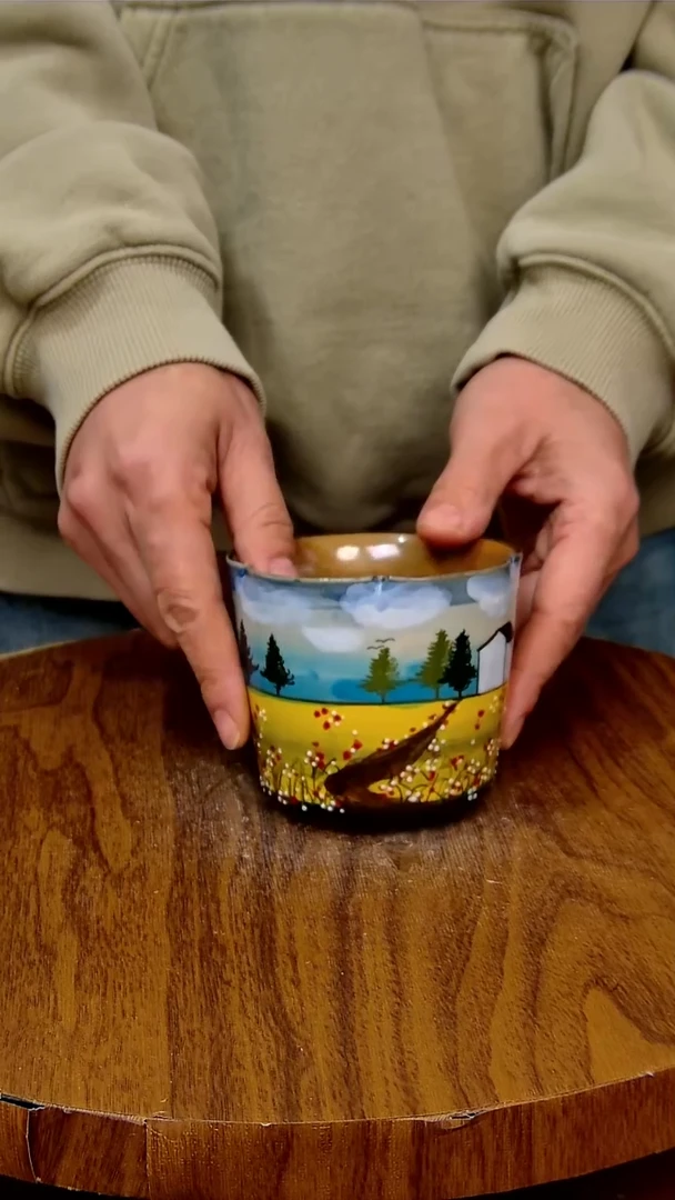 杯子陶景德镇手工手绘釉下彩陶瓷