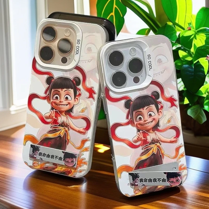 重影哪吒支架适用vivo全型号s20/x/Y200手机壳彩银元气壳卡趣味通