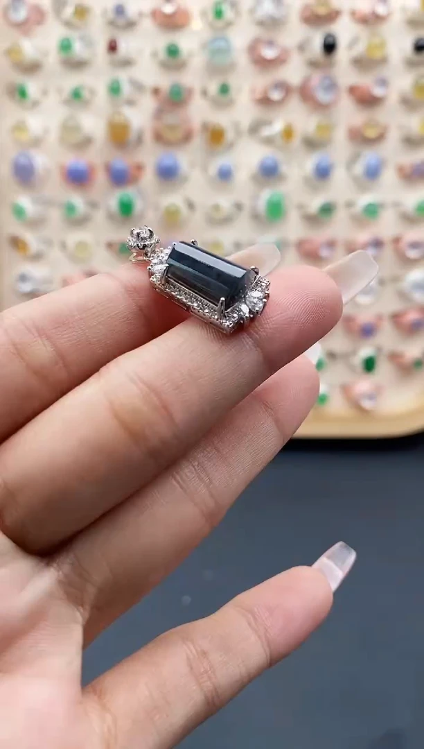 【闪购商品】翡翠颈饰银S925镶嵌缅甸天然A货翡翠222 8+