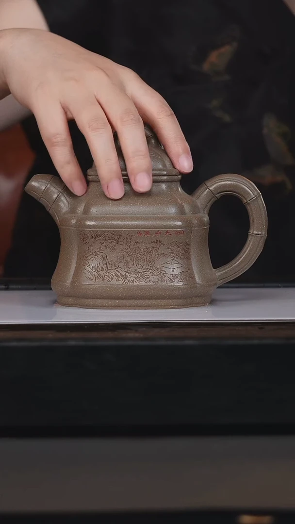 茶壶紫砂万兆元蟹壳青竹鼎