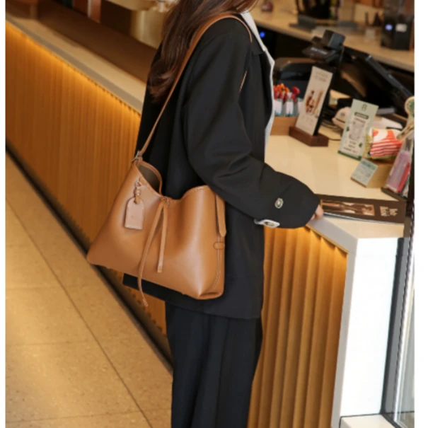 【TY】SKL-5039-焦糖色 轻奢高级韩版单肩潮流时尚简约女包