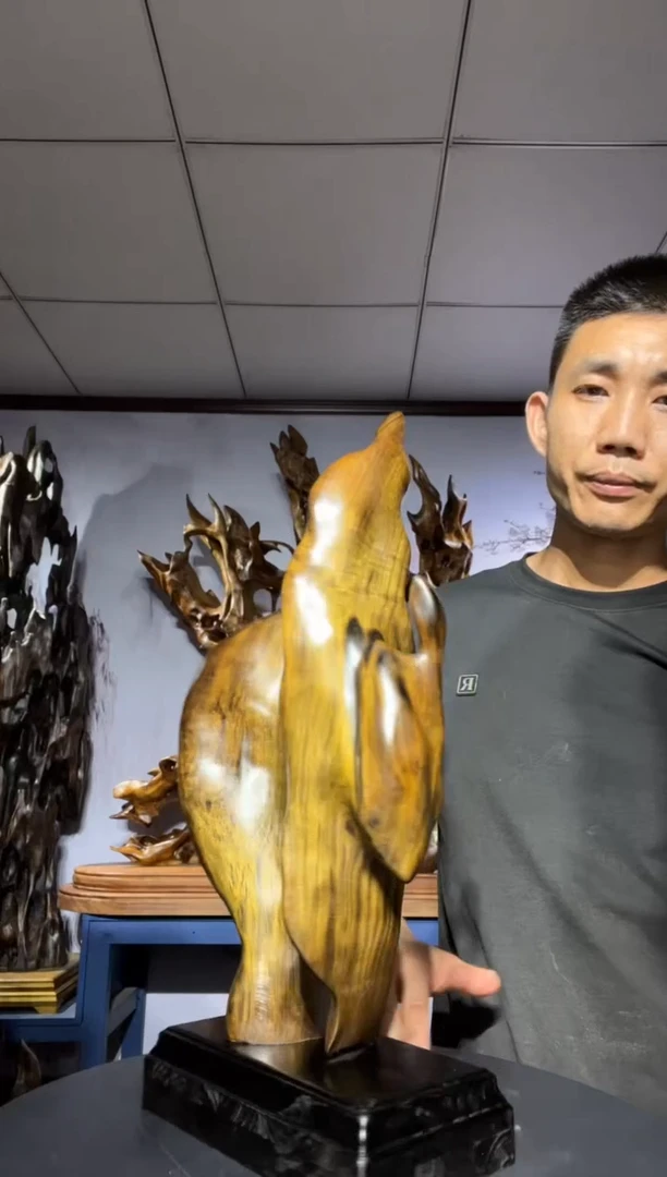 金丝楠木雕款闹金丝楠木工艺品摆件