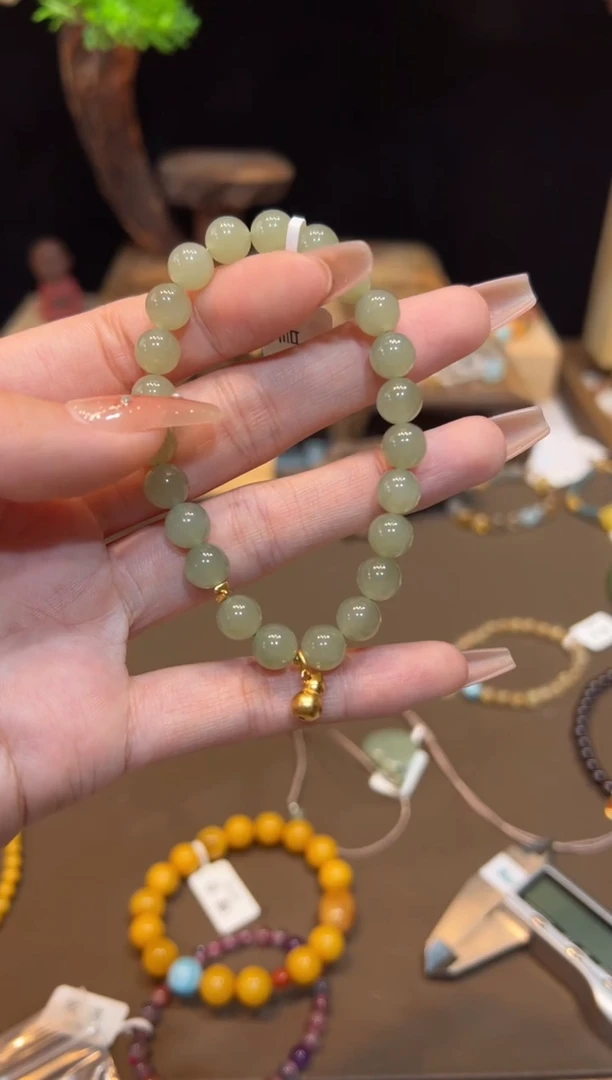 【闪购商品】和田玉手饰银S925镶嵌手饰@@A6280