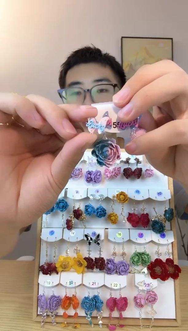 铁合金合金锆石粉色lucky蓝粉拼色