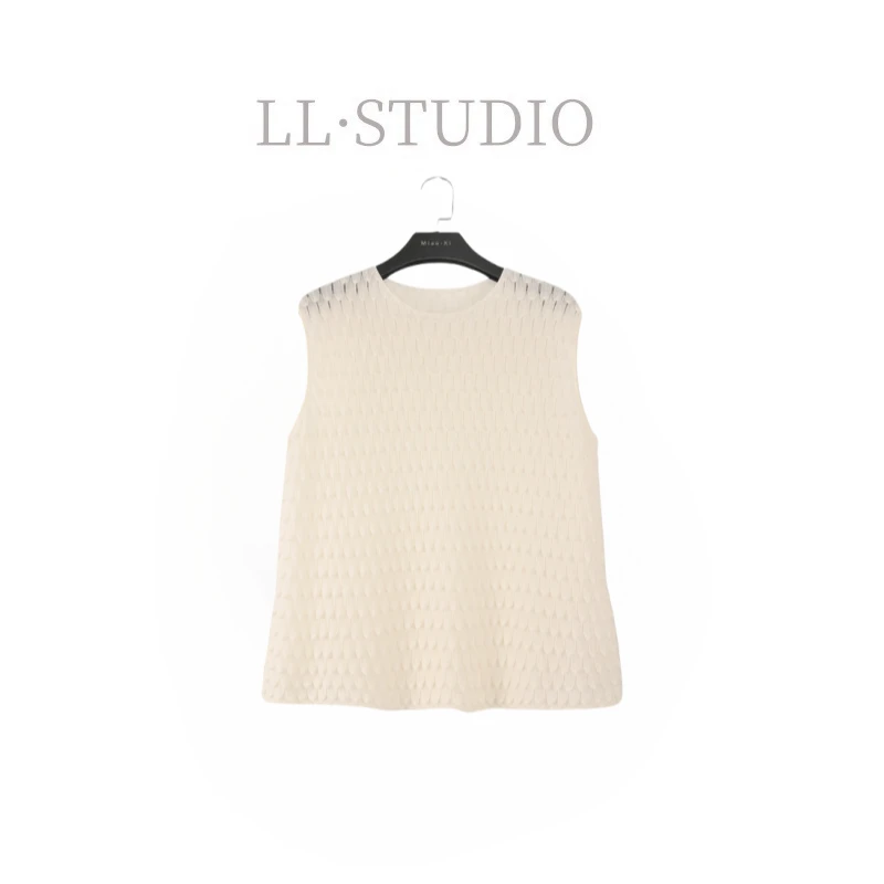 妙兮·LL春季新款设计感减龄气质轻奢镂空设计针织衫*20250408