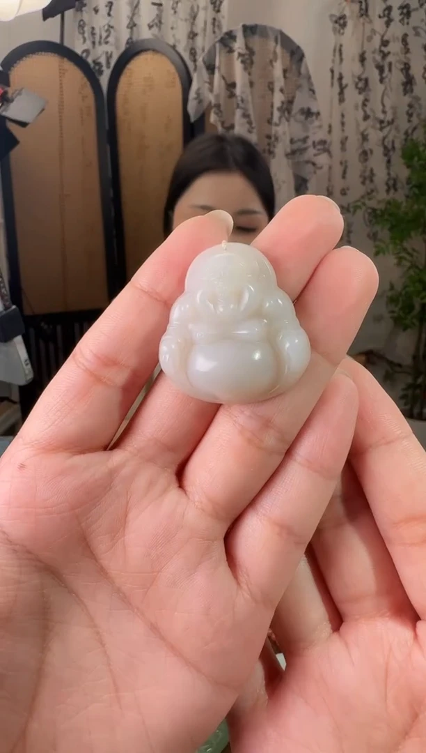 颈饰未镶嵌和田玉30白玉佛公