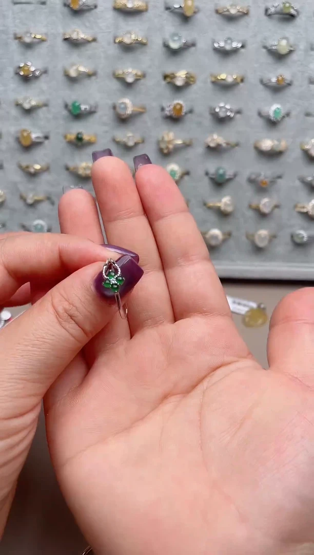 翡翠戒指银S925镶嵌.