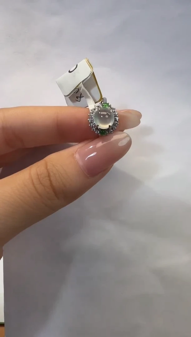 银S925镶嵌戒指翡翠925银镶翡翠戒指镶嵌236