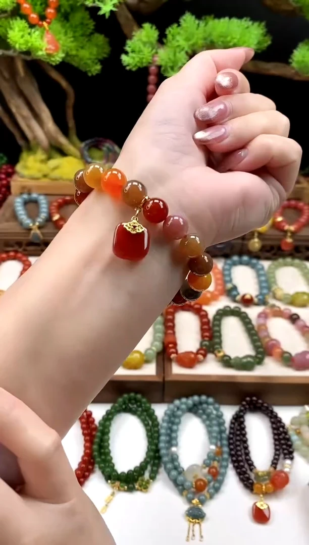 未镶嵌玛瑙手饰多宝无事牌10mm