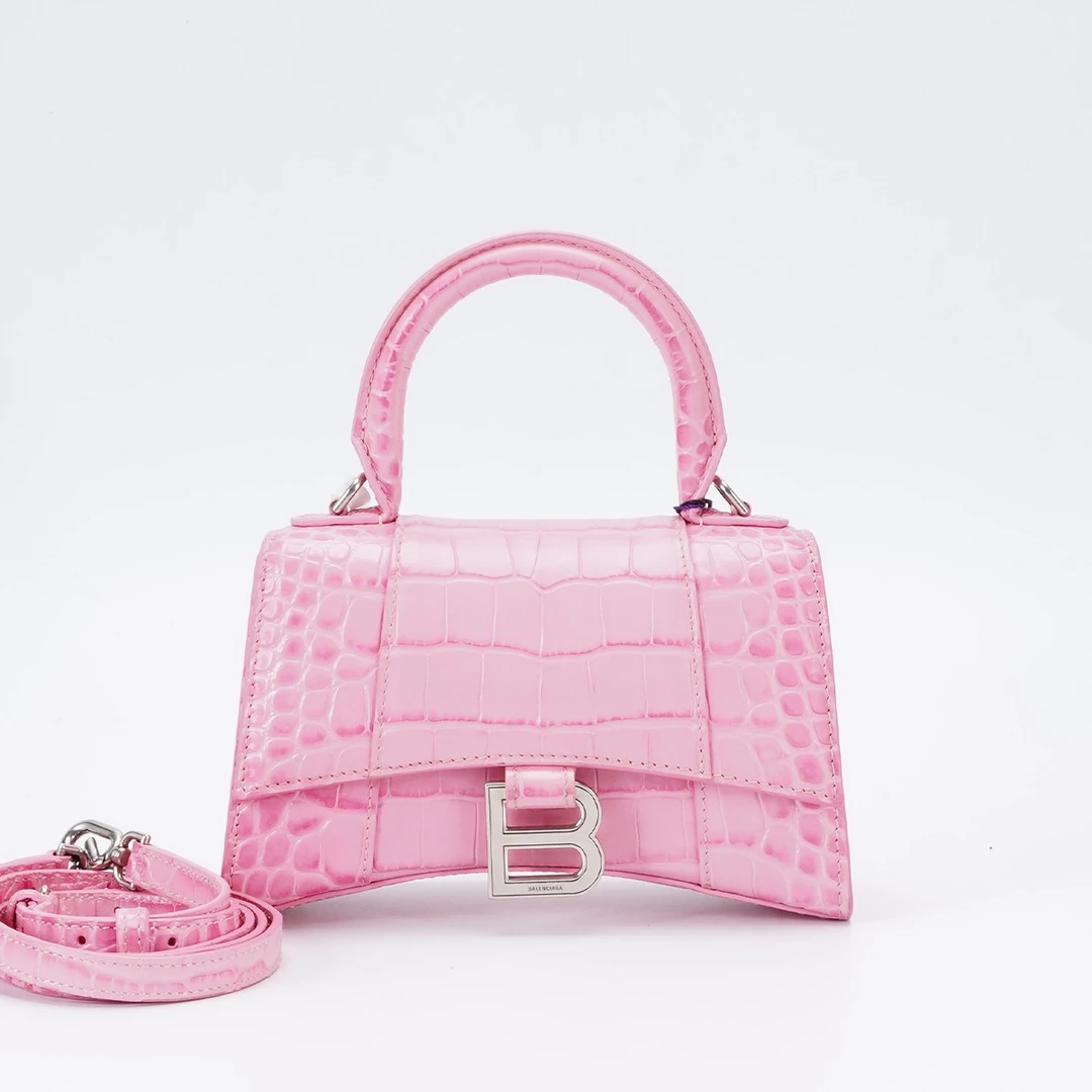95新 Balenciaga/巴黎世家  沙漏包xs鳄鱼纹/BG23003854