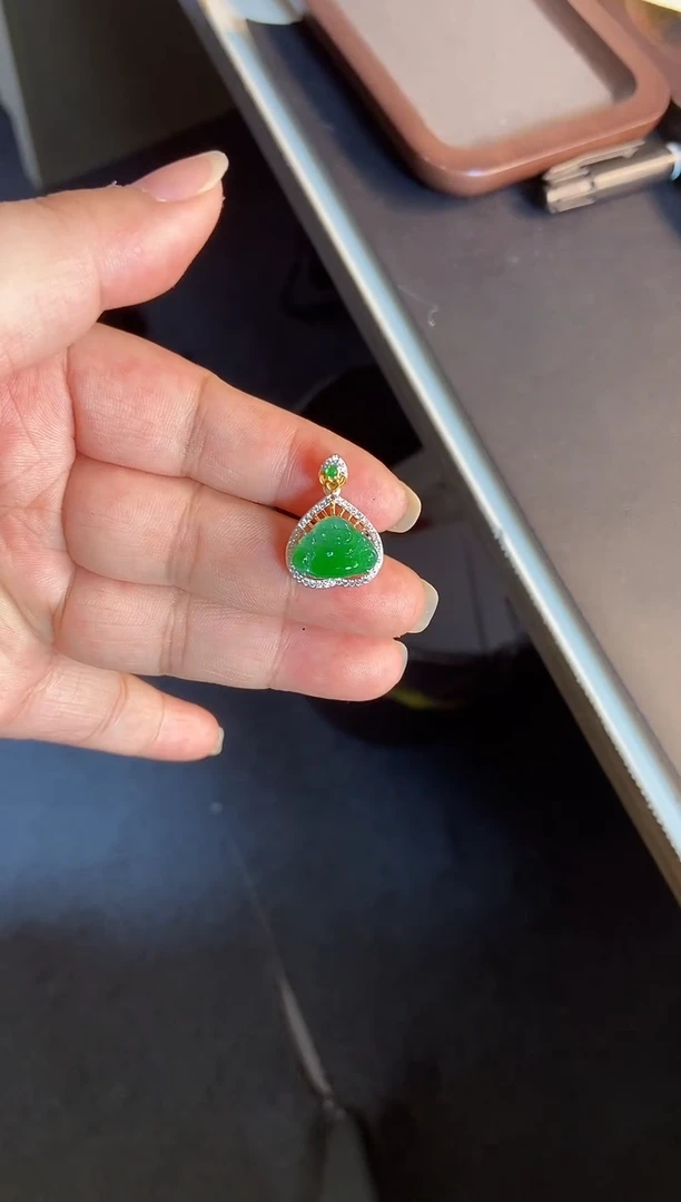 吊坠(不含链)银S925镶嵌翡翠1