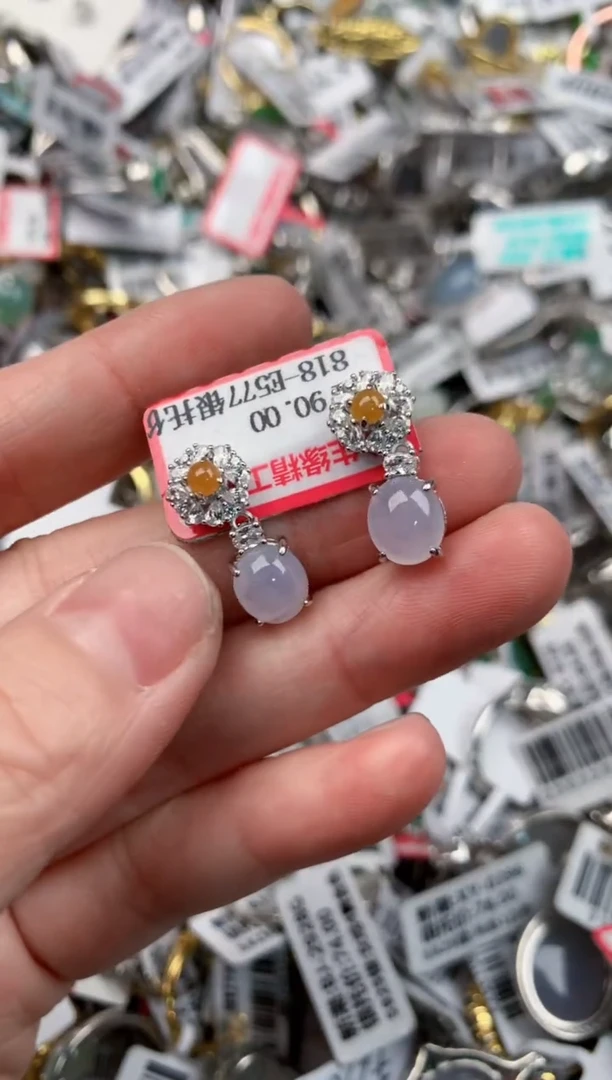 银S925镶嵌戒指翡翠15          7