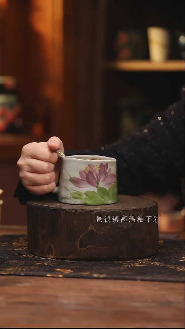 陶瓷景德镇高温釉下手绘陶瓷@L081@