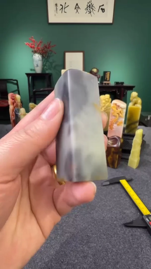 【闪购商品】青田石菜花水墨素章