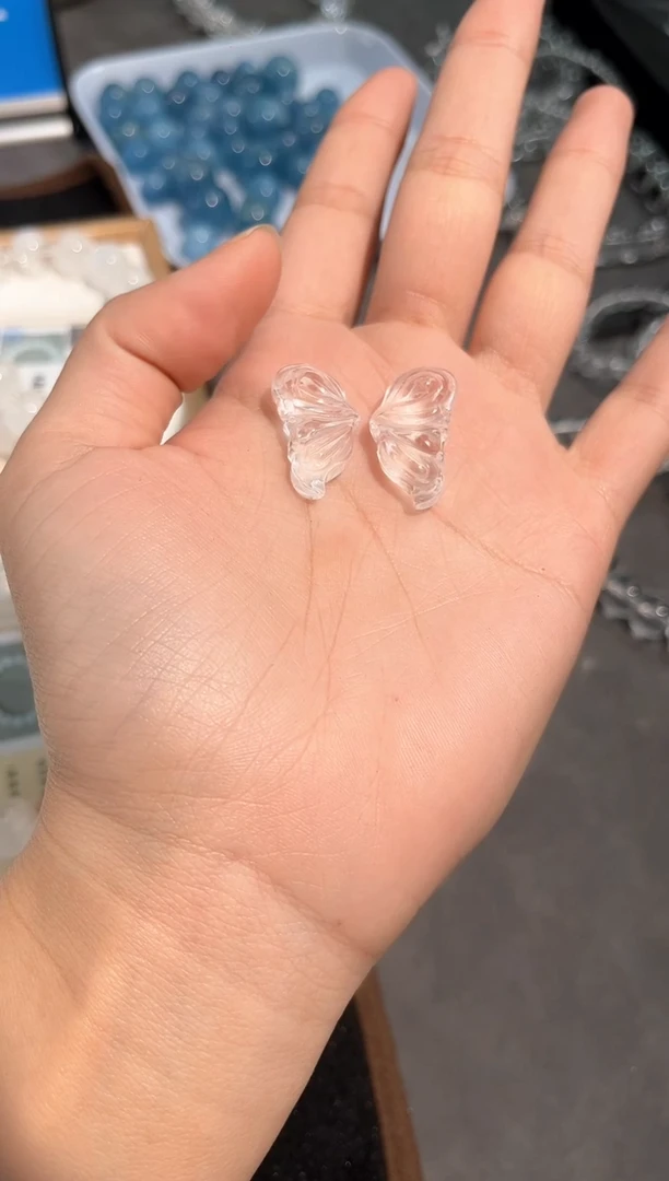 【闪购商品】水晶手链未镶嵌3号白水晶蝴蝶配件（一对）