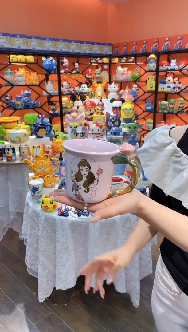 瓷片@@美女与野兽公主杯