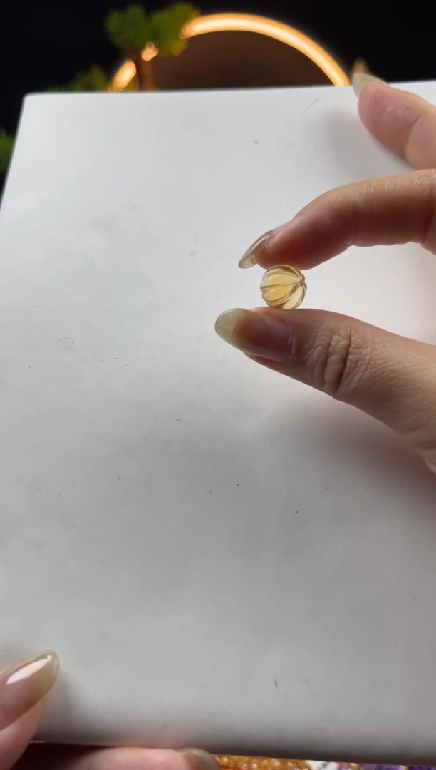 黄晶手链未镶嵌M***民天然黄水晶南瓜单珠10mm