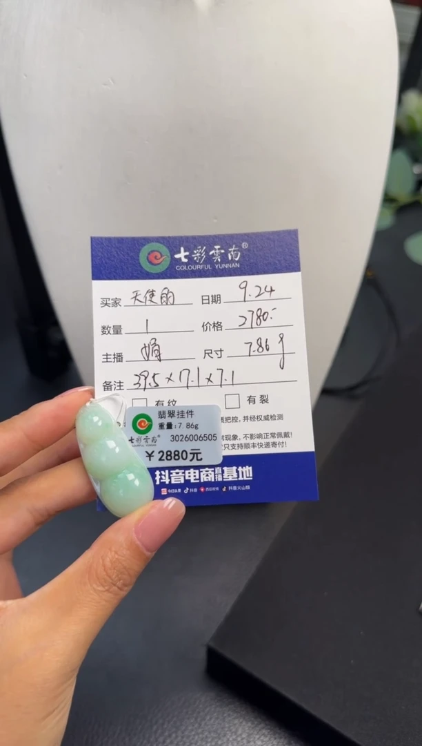 吊坠(不含链)未镶嵌翡翠天***膀豆子