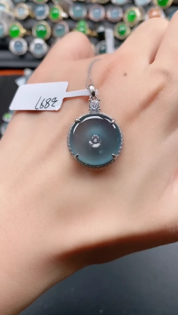 银S925镶嵌戒指翡翠1