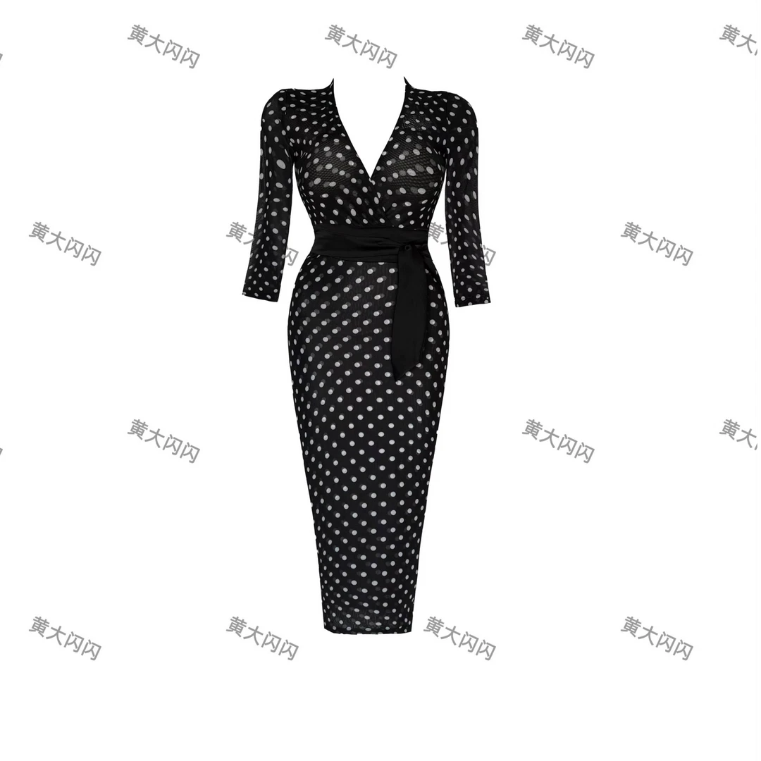 【黄大闪闪原创】随拍气质纯欲长款修身显瘦连衣裙SSQ2705