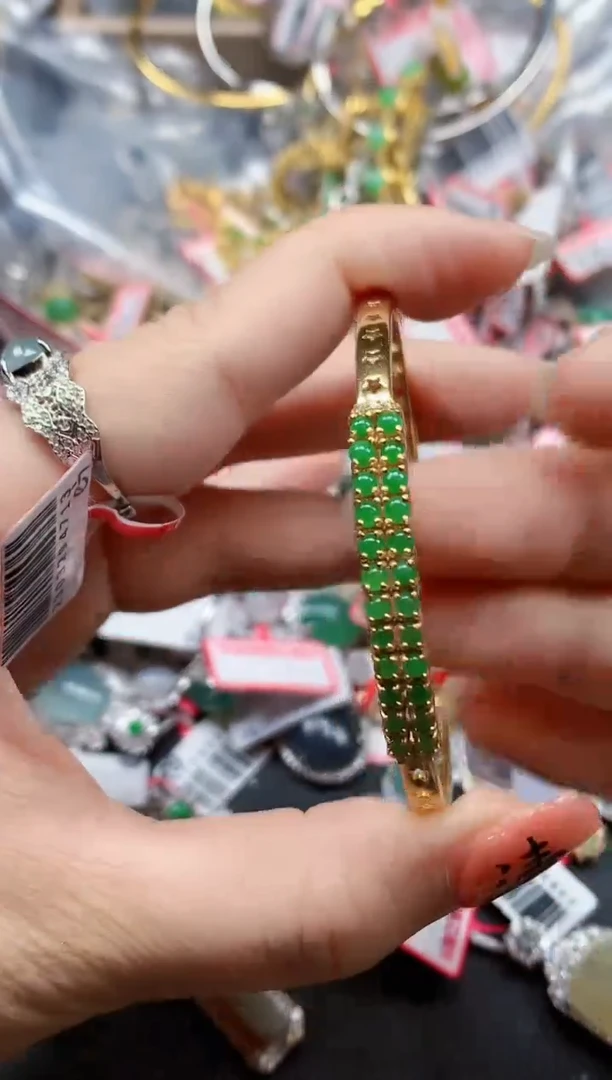 银S925镶嵌戒指翡翠天然A货缅甸翡翠