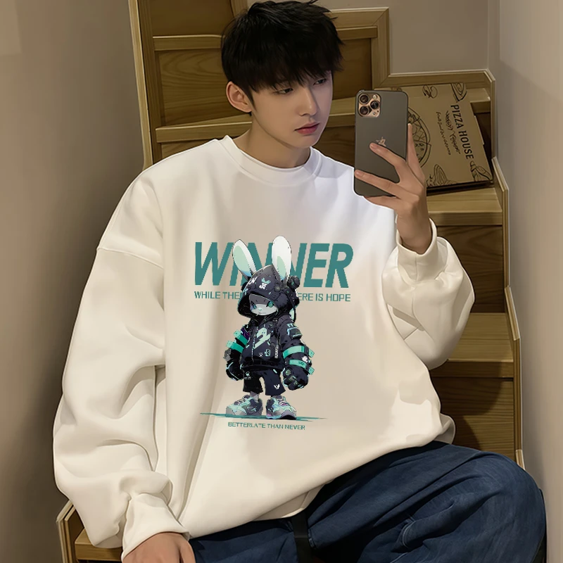 400g重磅圆领重磅动漫赛博卫衣男春款美式宽松百搭上衣男女同款