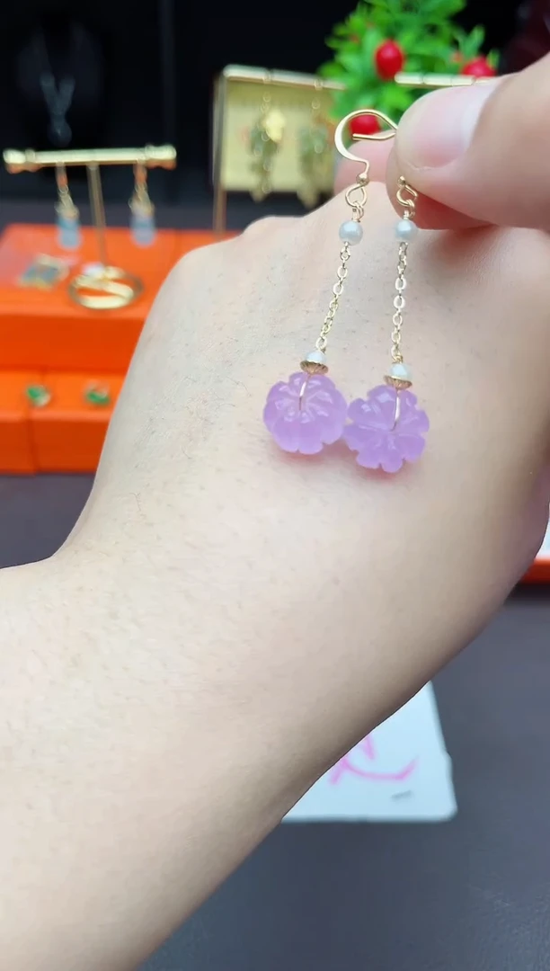 玛瑙/玉髓耳饰银S925镶嵌504000