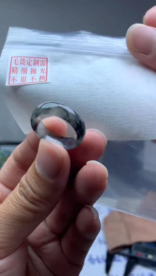 定制翡翠未镶嵌毛货需精细抛光戒圈14#
