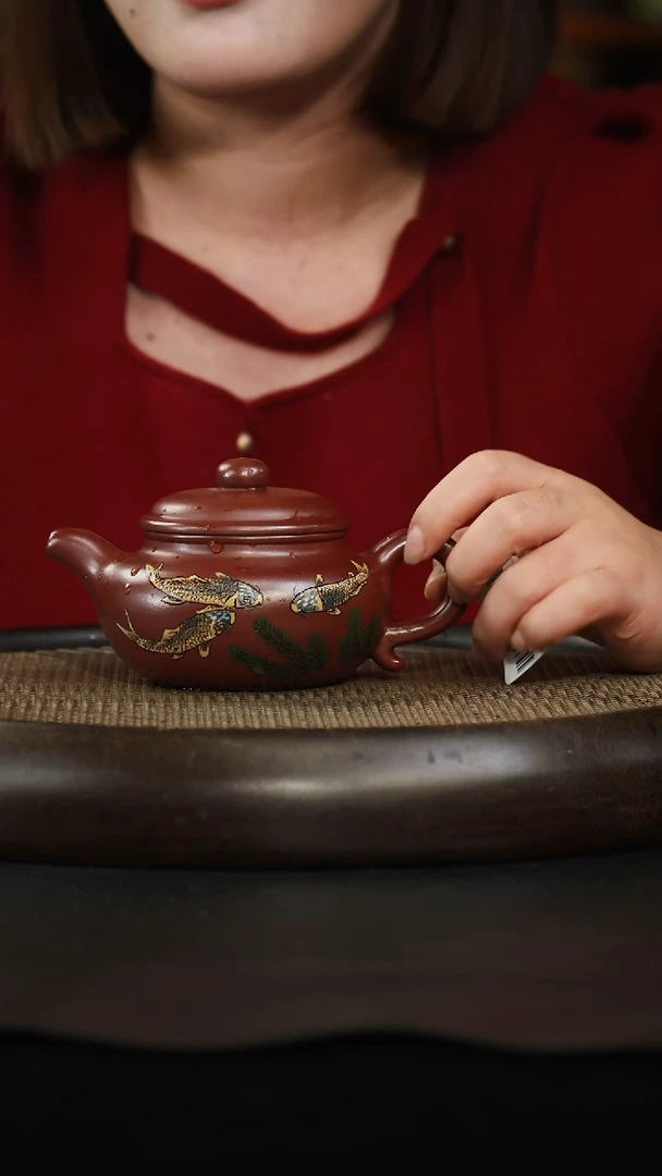 茶壶紫砂龙血砂 仿古 330cc左右
