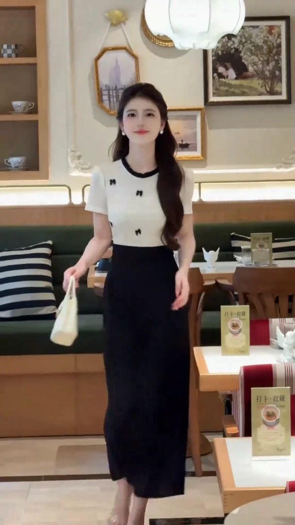小香风连衣裙夏季女装2025新款财阀千金名媛气质女神范假两件裙子