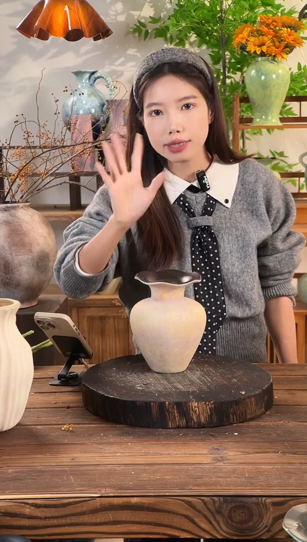 莫奈紫-花瓣小号 陶瓷花瓶