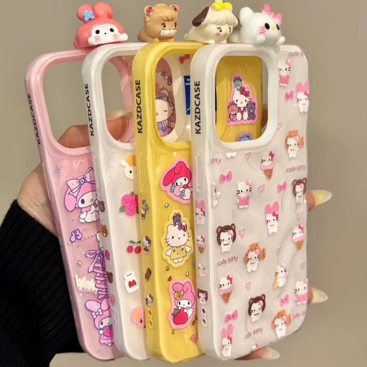 可爱立体kt猫美乐蒂小狗适用iphone16pro手机壳苹果15pro新款14女