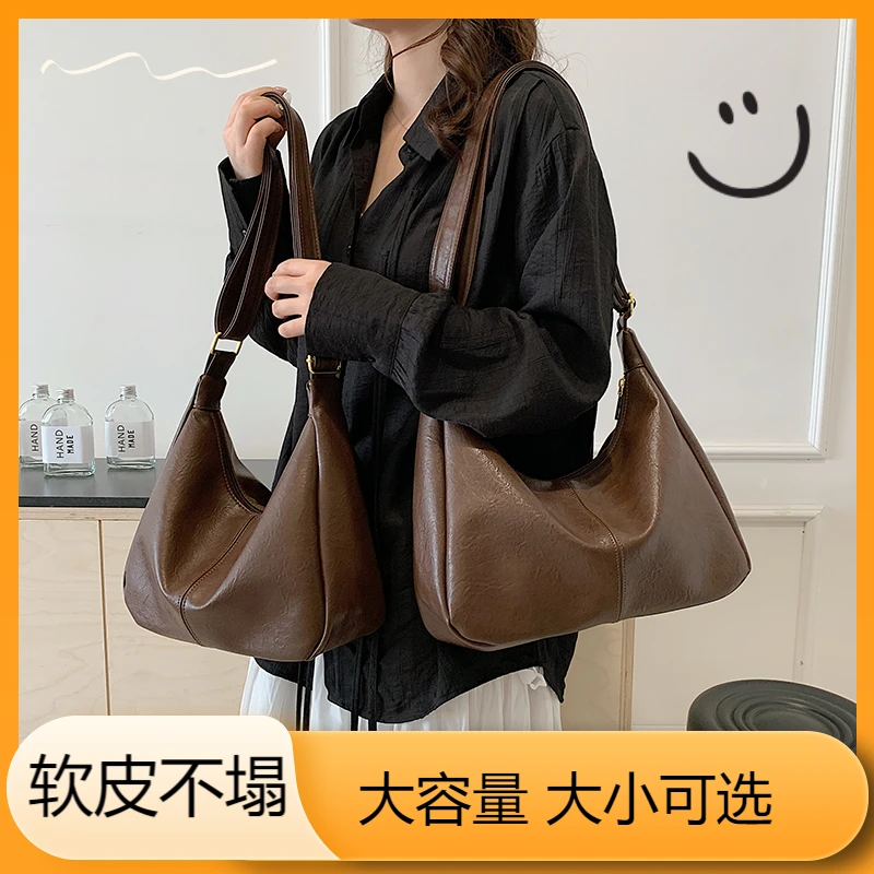 2025新款日常通勤包单肩托特包大容量包包女软包简约大包通勤包