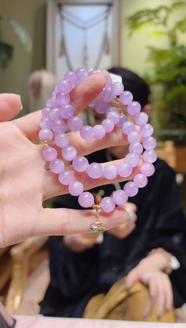 【闪购商品】锂辉石项链18K金镶嵌卡6紫锂辉项链