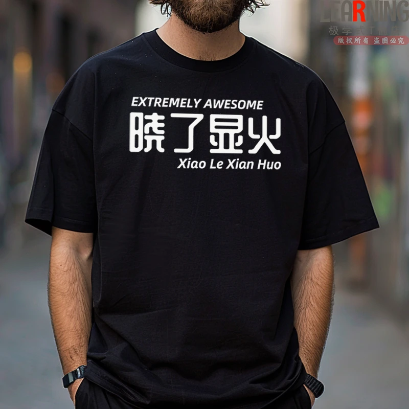 【短袖】湖南永州话晓了显火方言印花夏季男士宽松纯棉T恤个性上衣