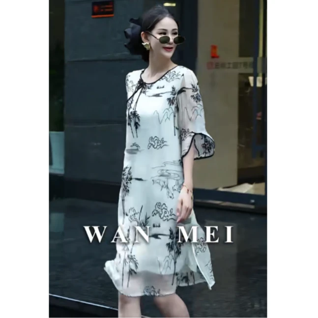 【梦竹】连衣裙 气质精品减龄轻薄显瘦CM96800女款96cm 190g
