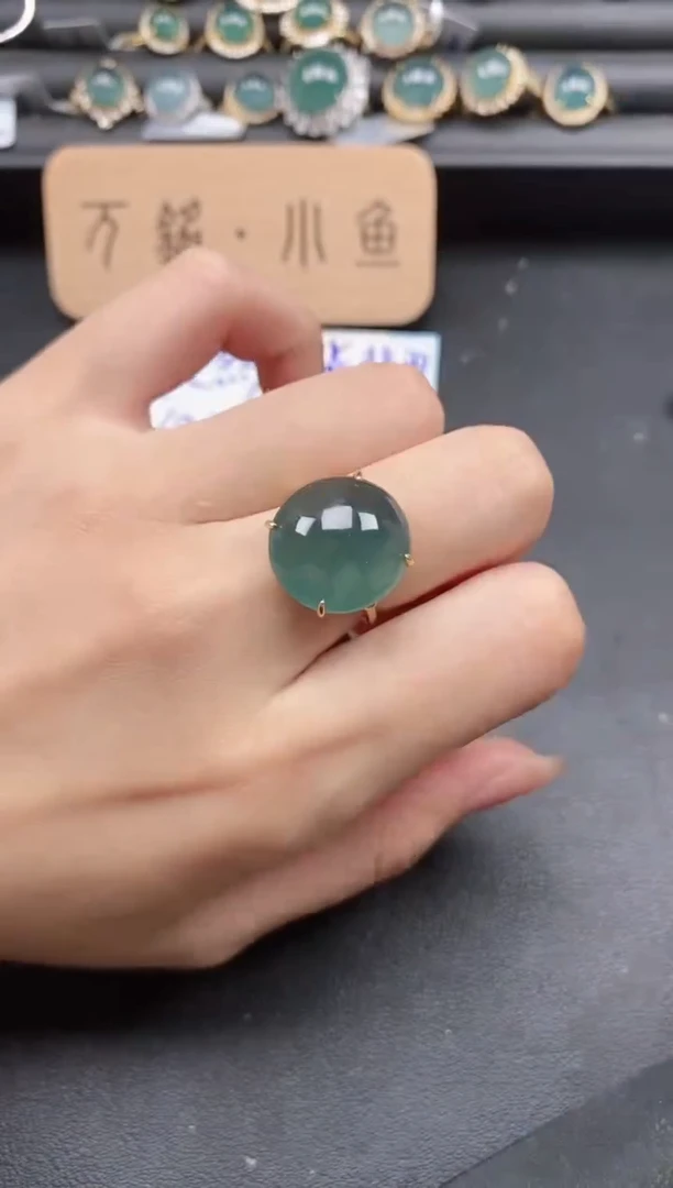 翡翠戒指银S925镶嵌51151