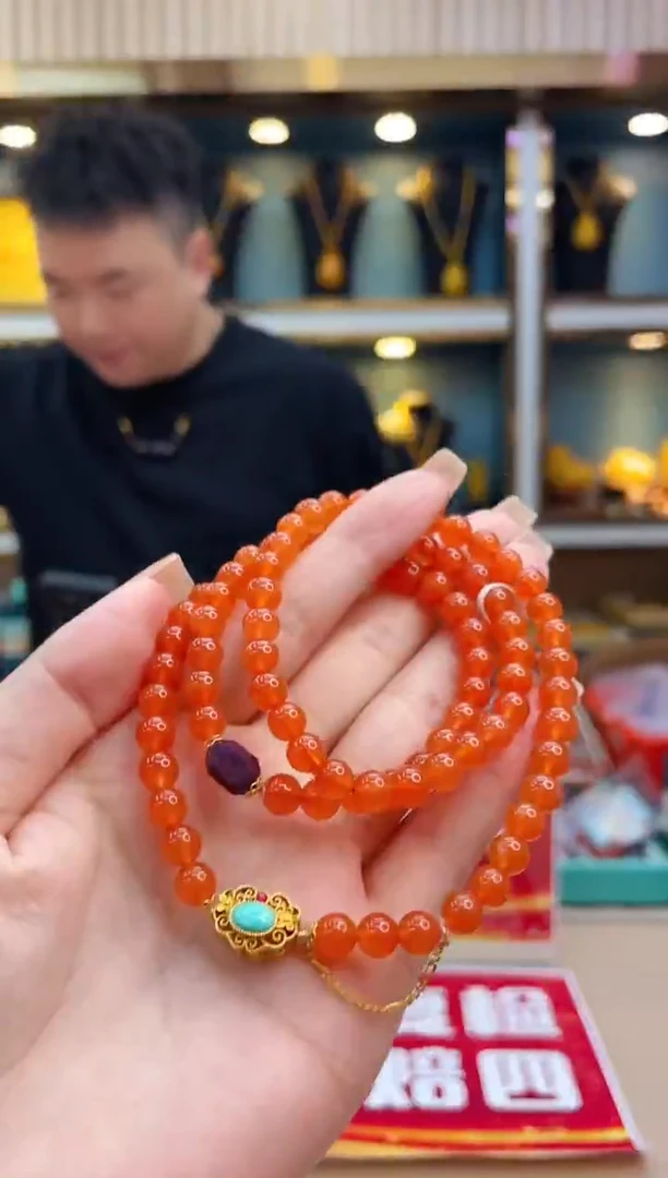 18K金镶嵌手链南红玛瑙@@ZY31224032