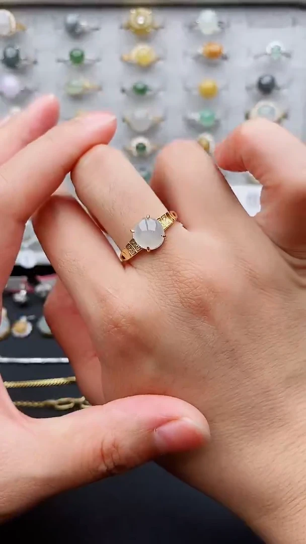 银S925镶嵌戒指翡翠111   2+