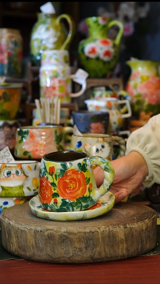 陶瓷203景德镇手工手绘釉下彩